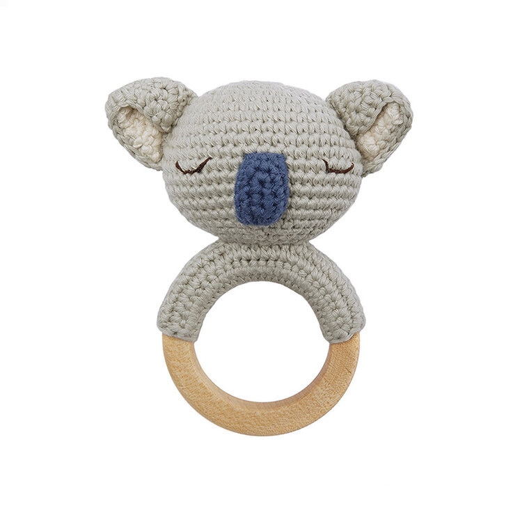 Patti Oslo Koala The Teething Ring  - Raf/Gray With Bell