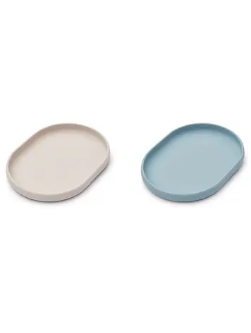 Liewood Anita Ontbijt Bord - Sandy/Sea Blue