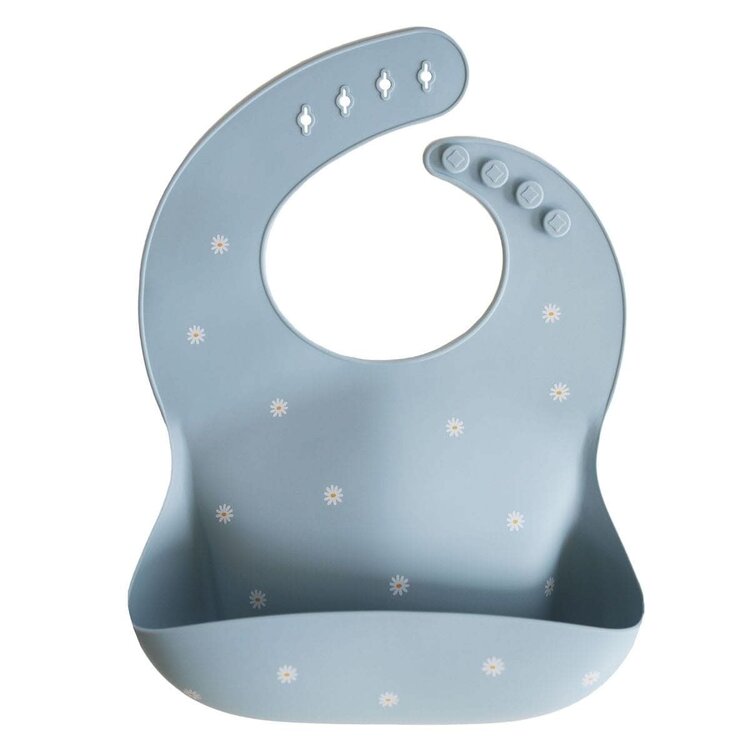 Mushie Silicone Bib - White Daisy