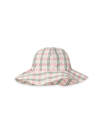 Garbo&friends Seersucker Sun Hat - Check Carnation