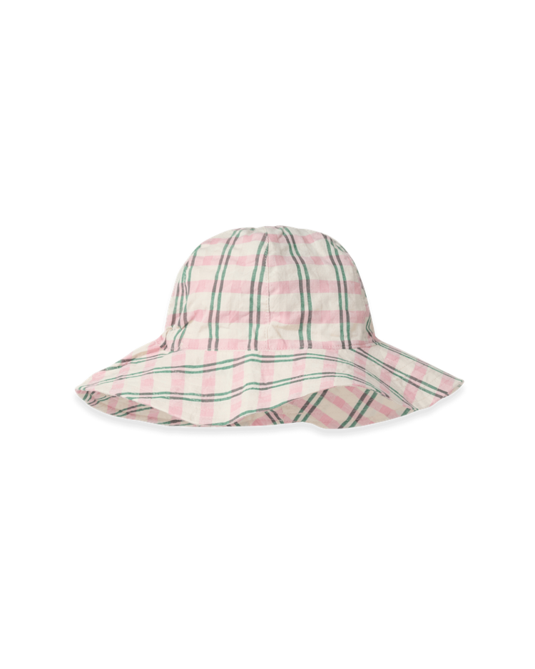 Garbo&friends Seersucker Sun Hat - Check Carnation