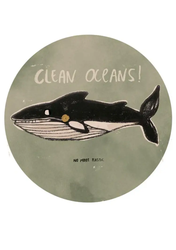 Studio Loco Wallsticker - Walvis - Clean Oceans