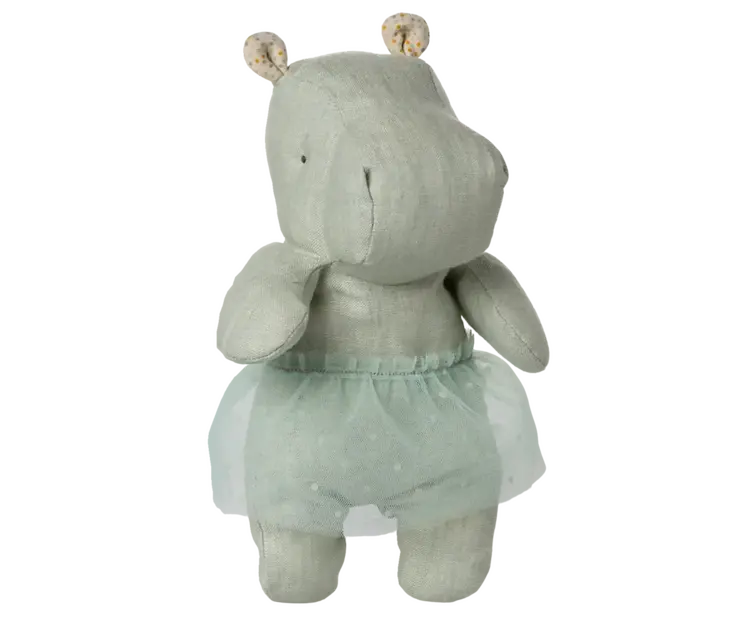 Maileg Safari Friends, Hippo w.  Skirt, Small - Mint