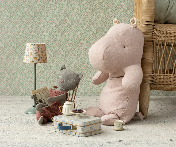 Maileg Safari Friends, Medium Hippo - Light Rose