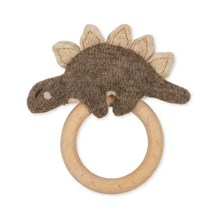 Konges Sløjd Activity Knit Ring Dino - Brown Melange