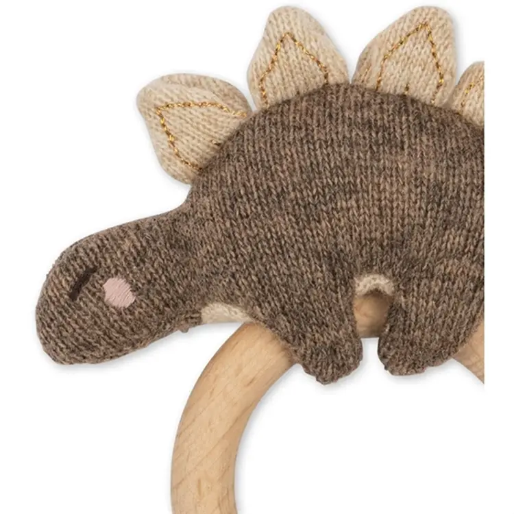 Konges Sløjd Activity Knit Ring Dino - Brown Melange