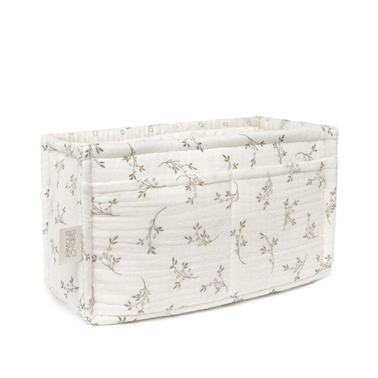 Babyshower Nappies Storage Basket - Olive Bloom