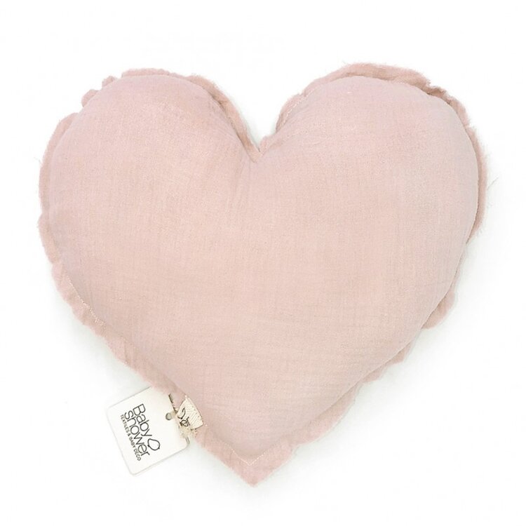Babyshower Heart Cushion - Nude Powder