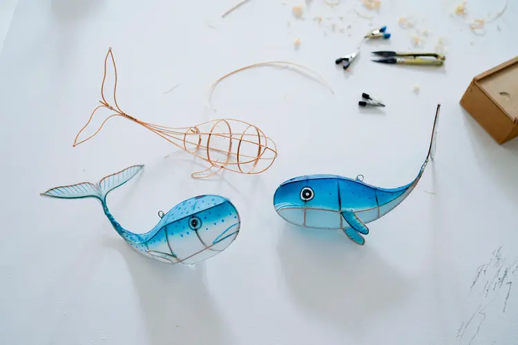 Petit Pan Decoration Baleine - Bleu