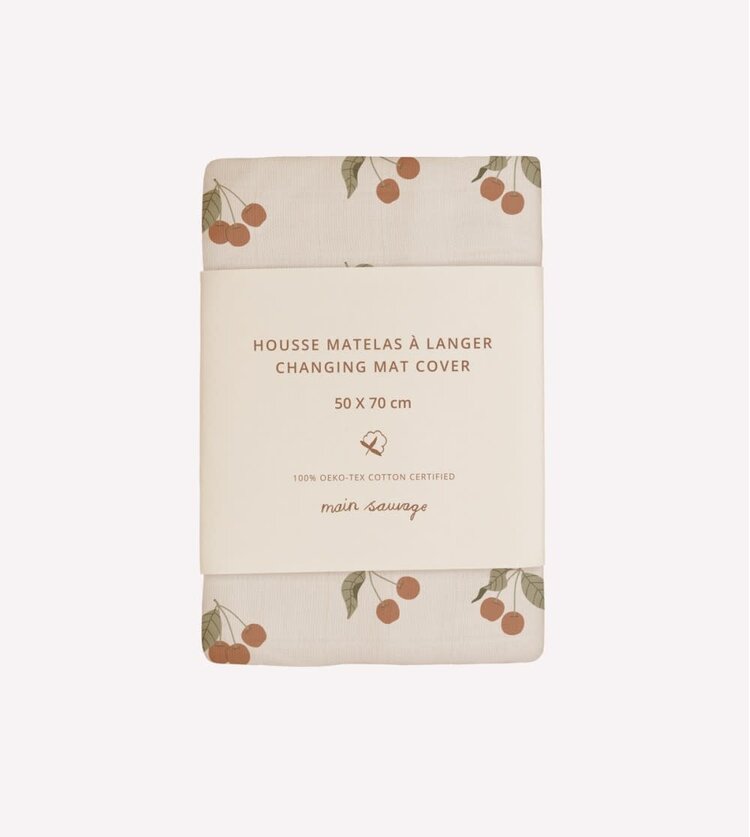 Main Sauvage Changing Mat Cover - Cherry
