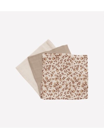 Main Sauvage 3 Pack Muslin Doekjes - Hibiscus