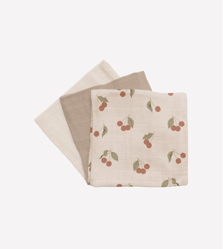 Main Sauvage 3 Pack Muslin Wipes - Cherry