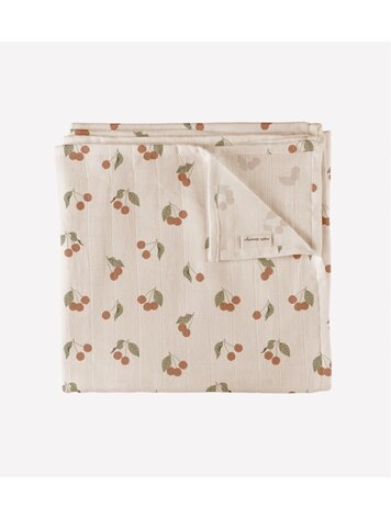 Main Sauvage Muslin Swaddle Blanket - Cherry