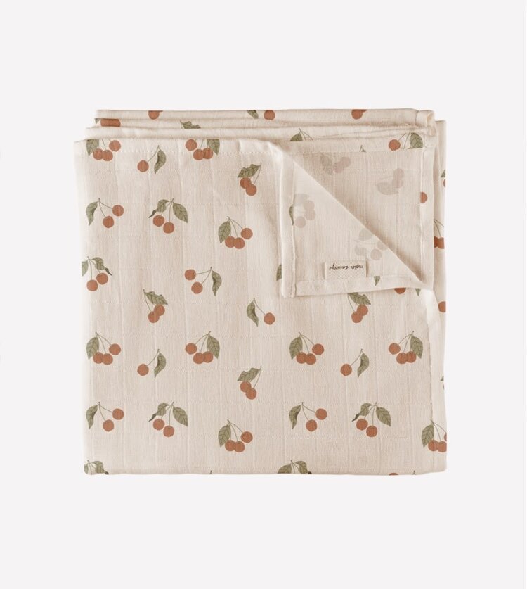 Main Sauvage Muslin Swaddle Doek - Cherry