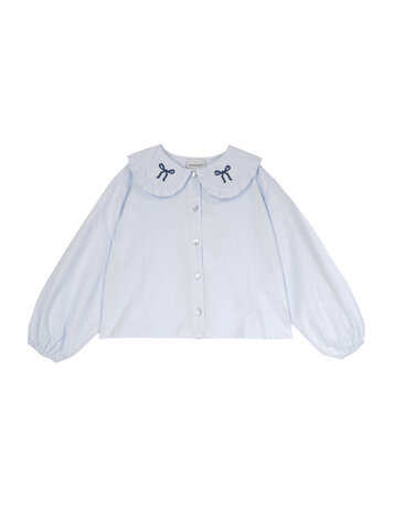 Mipounet Felicia Knot Blouse - Popelin/Light Blue