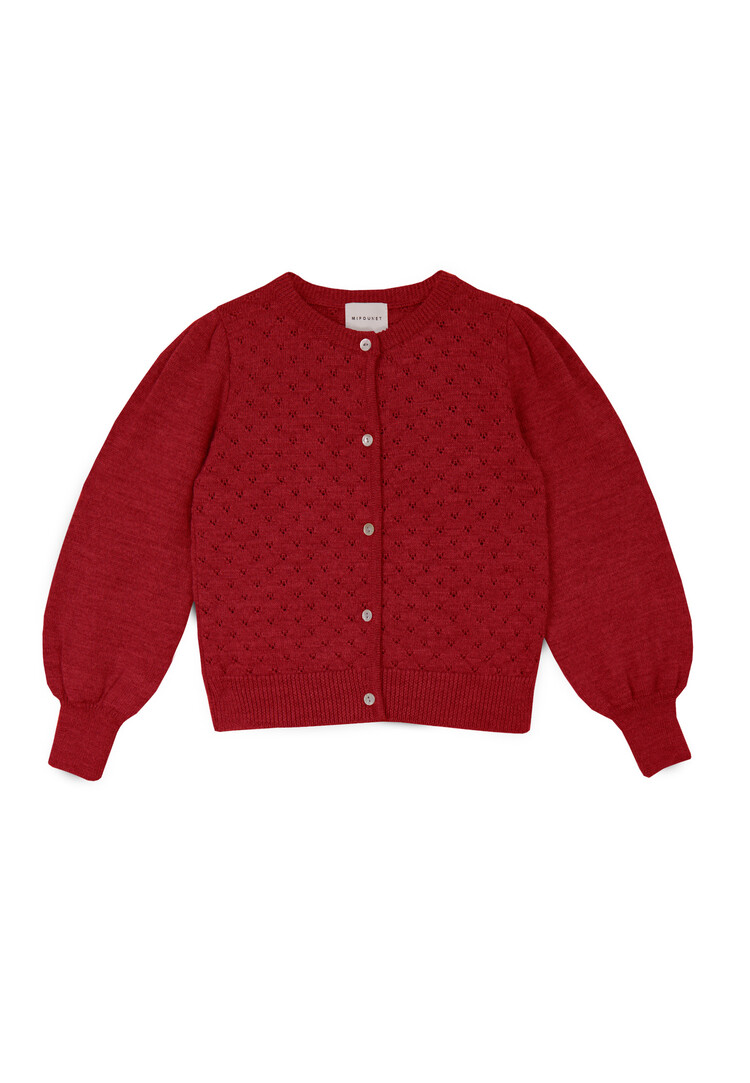 Mipounet Maca Openwork Cardigan - Red