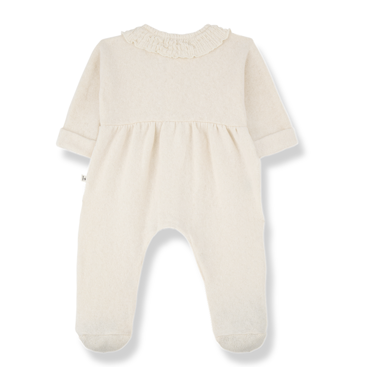 1+ in the family Helen Jumpsuit w/feet - Ecru