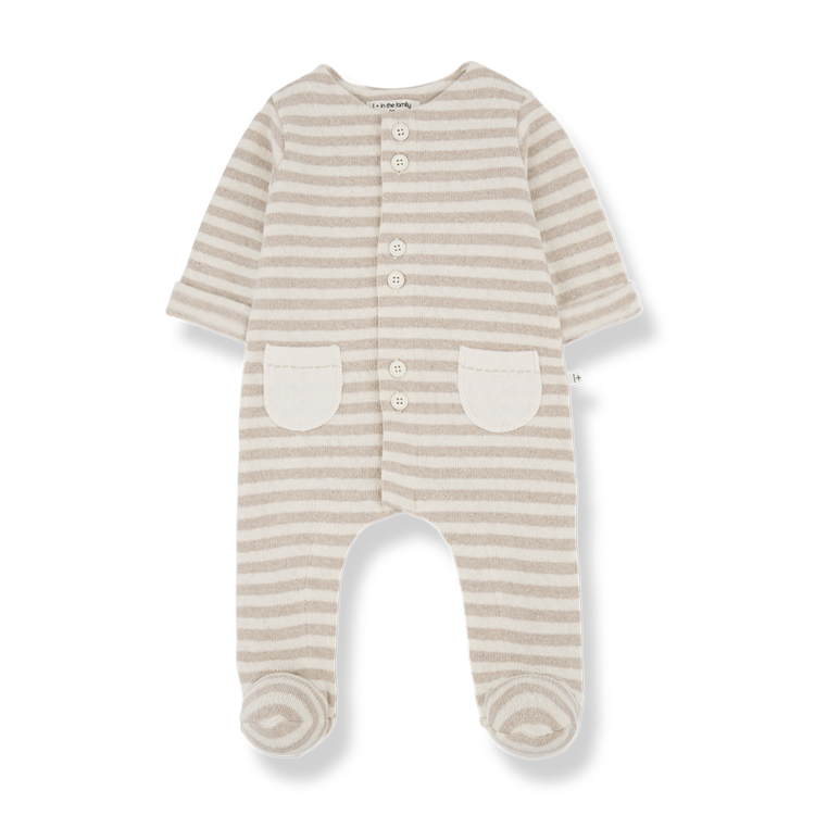1+ in the family Milo Overall w/Feet - Beige
