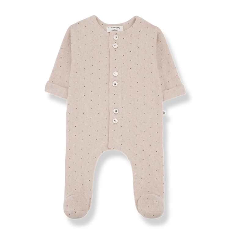 1+ in the family Adrien jumpsuit w/feet - Nude