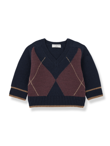 1+ in the family Kasper Argyle Pullover - Dark Blue
