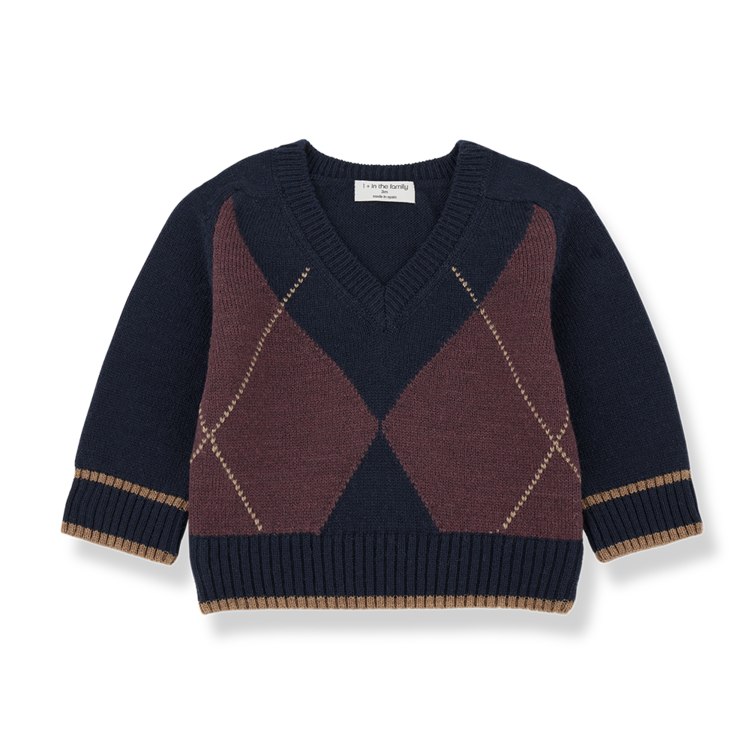 1+ in the family Kasper Argyle Pullover - Dark Blue