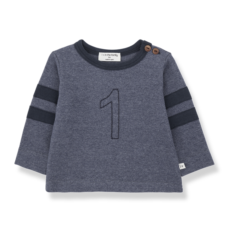 1+ in the family Franz Number One T-shirt - Denim