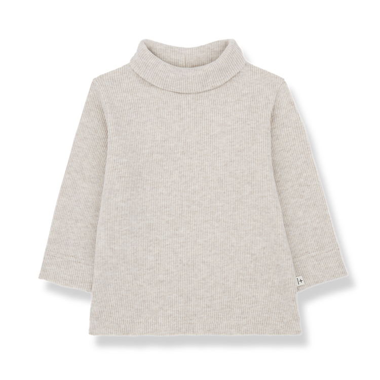 1+ in the family Aritz Tourtle Neck T-shirt - Rice