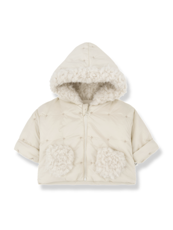 1+ in the family Benjamin Padded Hooded Jacket - Ecru