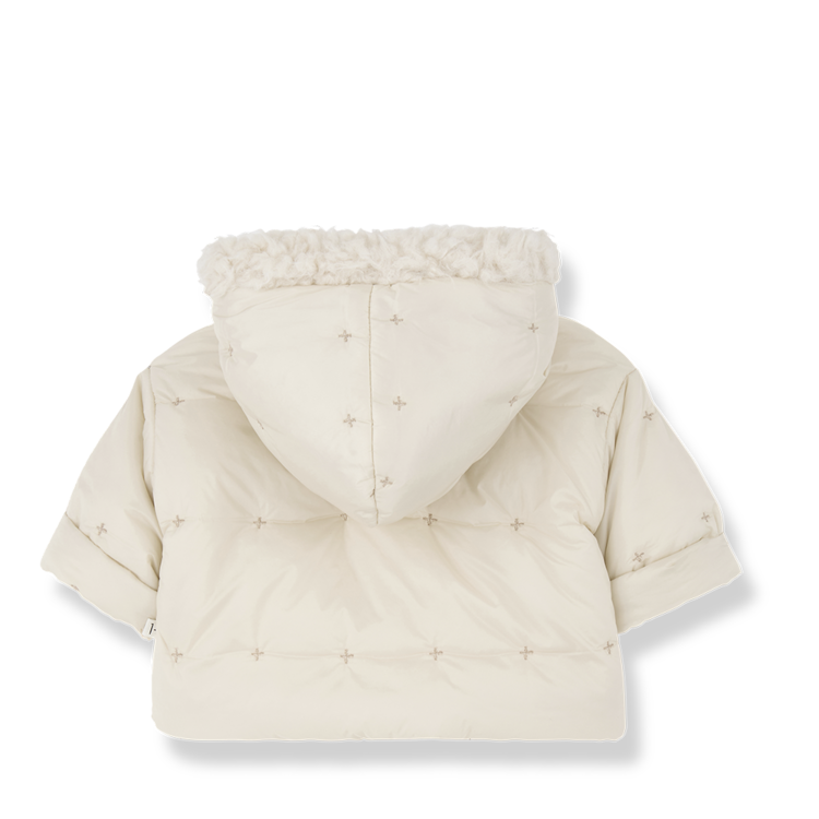 1+ in the family Benjamin Padded Hooded Jacket - Ecru