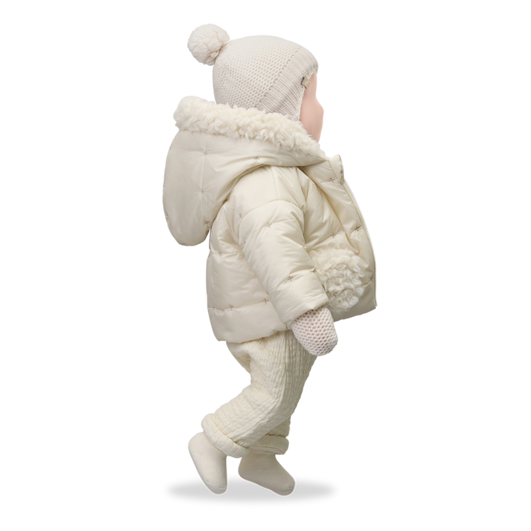 1+ in the family Benjamin Padded Hooded Jacket - Ecru