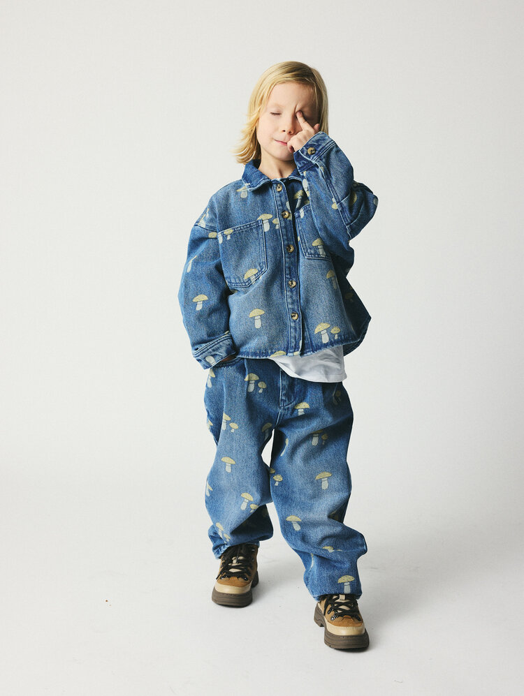 Bruno Bruno Nation Dorethy AOP Jeans - Mid Blue Mushroom