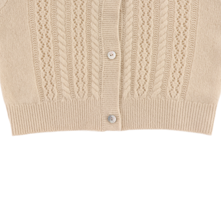 Donsje Amsterdam Danik Merino Wool Cardigan - Soft Sand