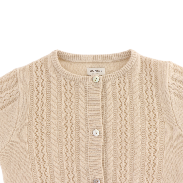Donsje Amsterdam Danik Merino Wool Cardigan - Soft Sand