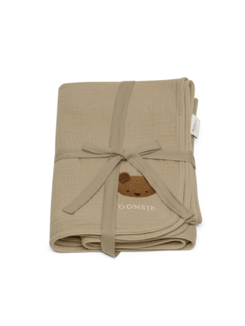 Donsje Amsterdam Ploekie Muslin Blanket Bear - Taupe