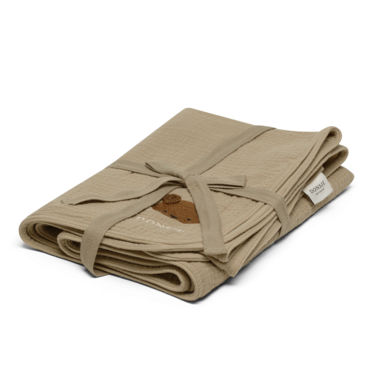 Donsje Amsterdam Ploekie Muslin Blanket Bear - Taupe