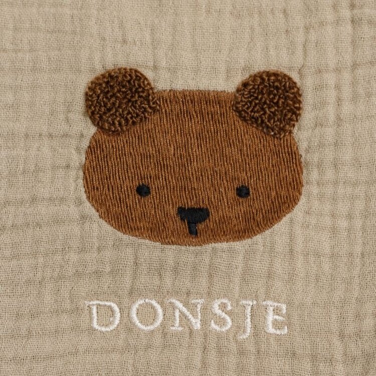 Donsje Amsterdam Ploekie Muslin Blanket Bear - Taupe