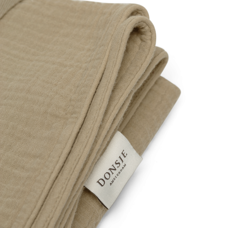 Donsje Amsterdam Ploekie Muslin Blanket Bear - Taupe