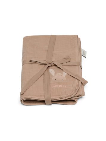 Donsje Amsterdam Ploekie Muslin Dekentje Fluffy Bunny - Rose Mocha