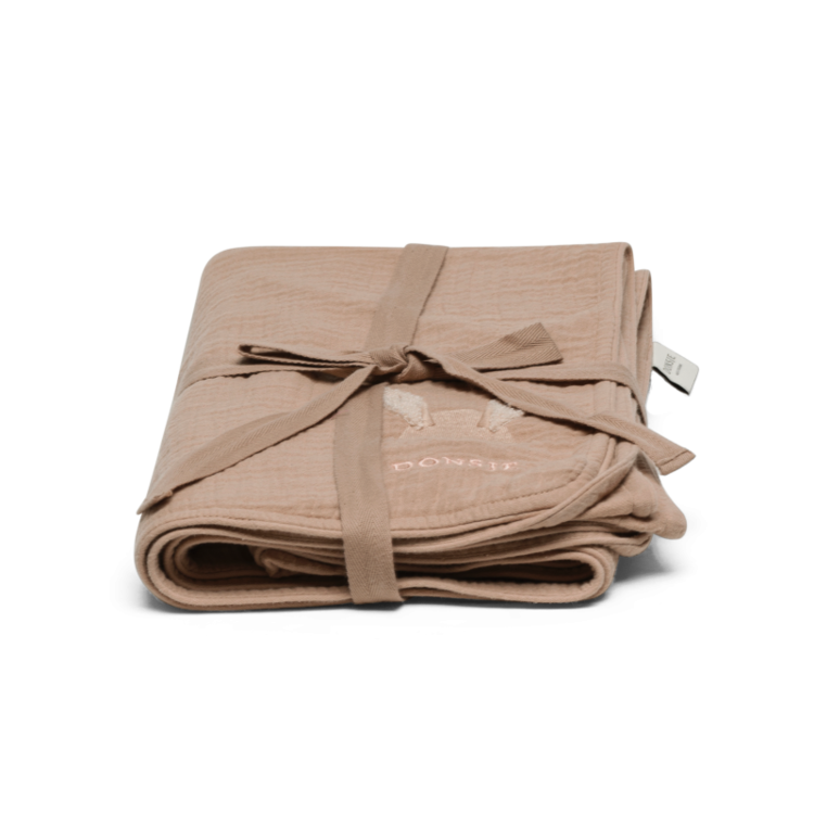 Donsje Amsterdam Ploekie Muslin Dekentje Fluffy Bunny - Rose Mocha