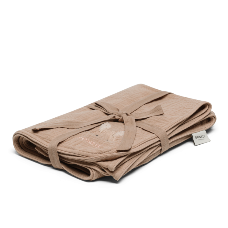 Donsje Amsterdam Ploekie Muslin Blanket Fluffy Bunny - Rose Mocha
