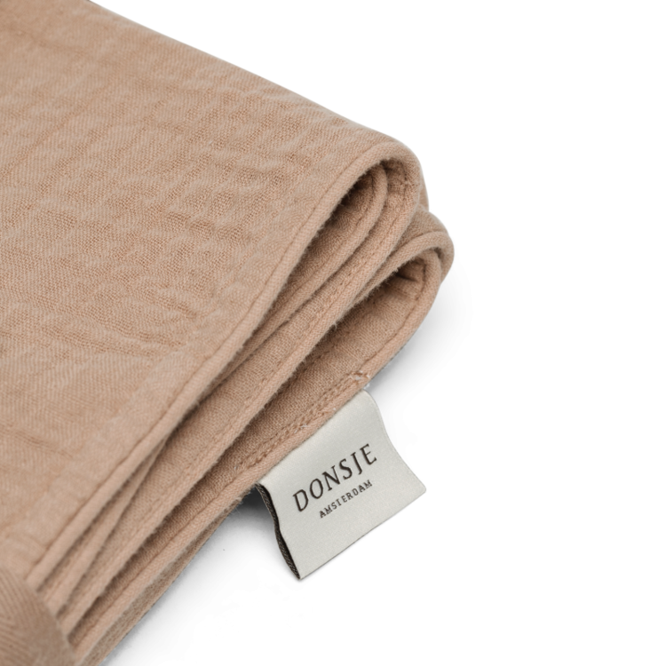 Donsje Amsterdam Ploekie Muslin Blanket Fluffy Bunny - Rose Mocha