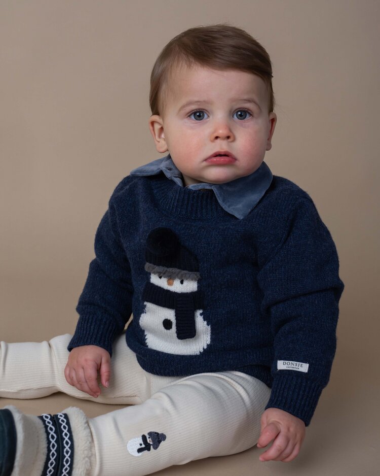 Donsje Amsterdam Denn Sweater Snowman - Blue Marine