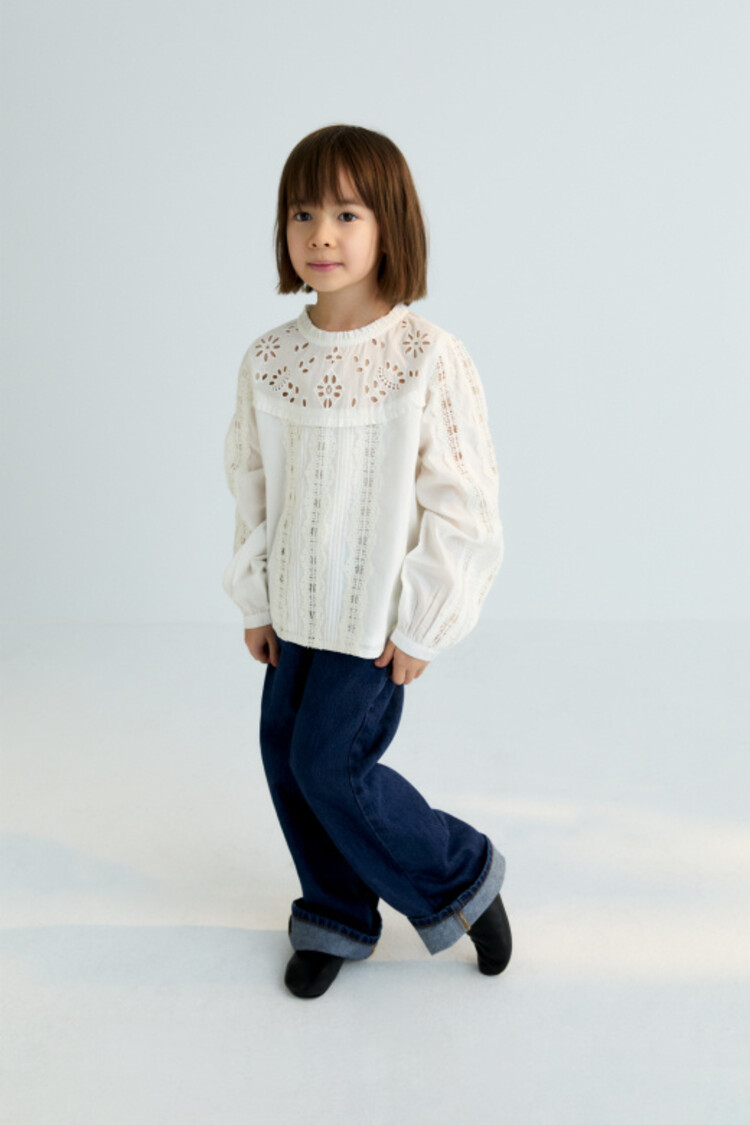 The New Society Dahlia Blouse - Moonlight White