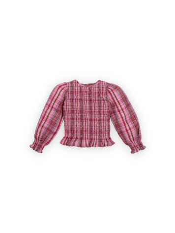 The New Society Adriana Blouse - Dream Lush Check
