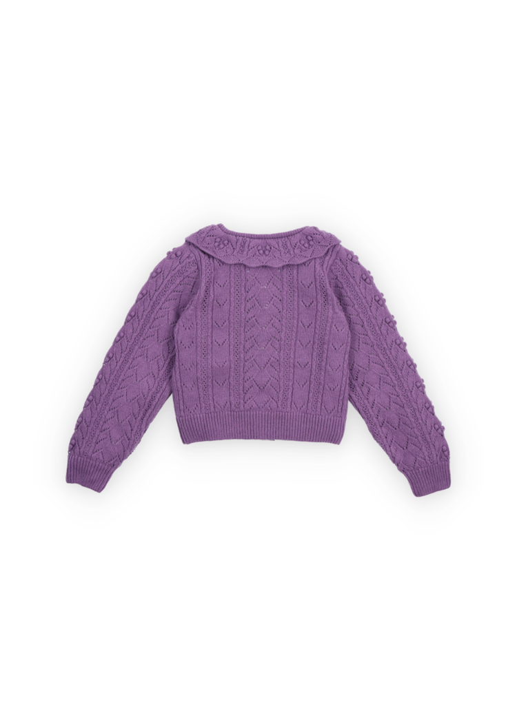 The New Society Lila Cardigan - Grape Bliss