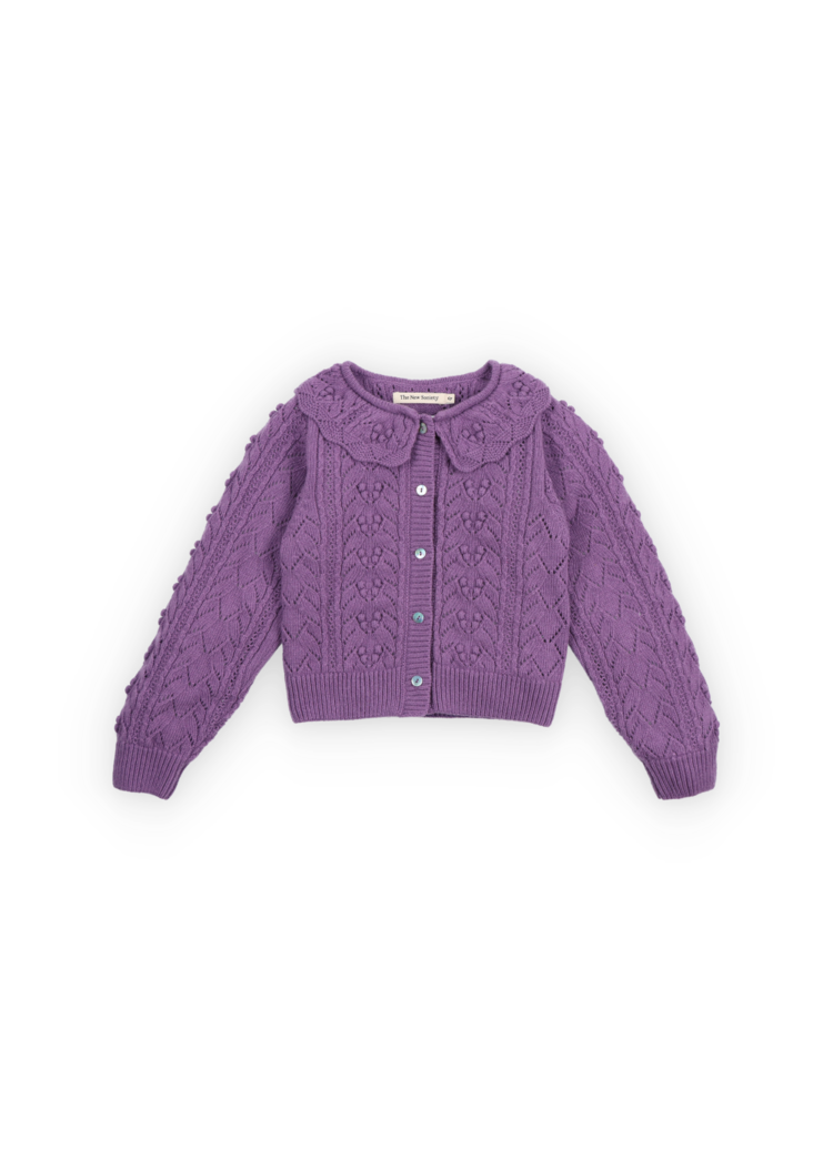 The New Society Lila Cardigan - Grape Bliss