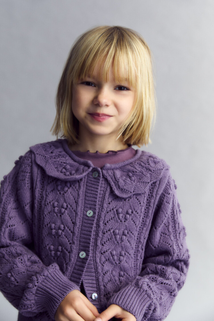 The New Society Lila Cardigan - Grape Bliss