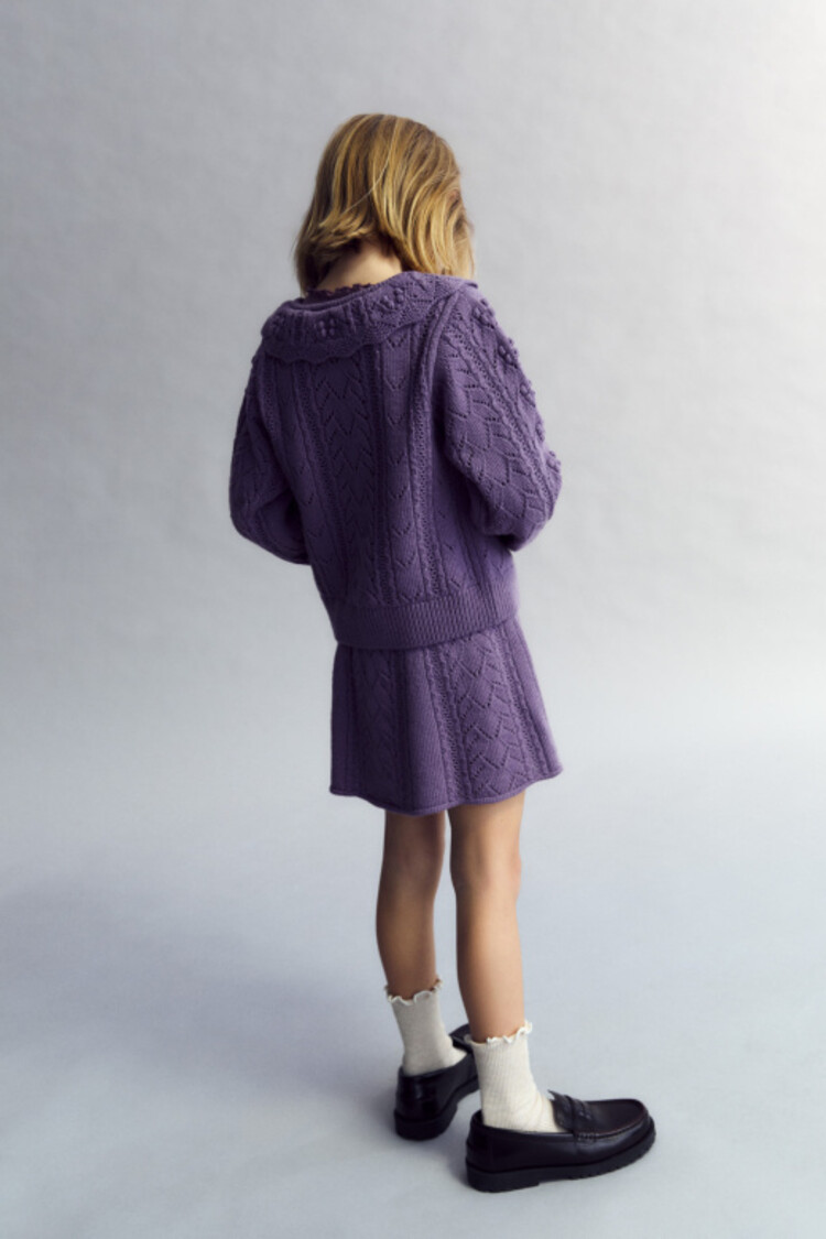 The New Society Lila Cardigan - Grape Bliss