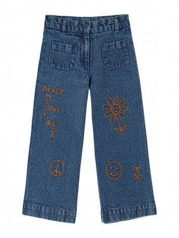 Emile et ida Pantalon Brode Hippy - Denim