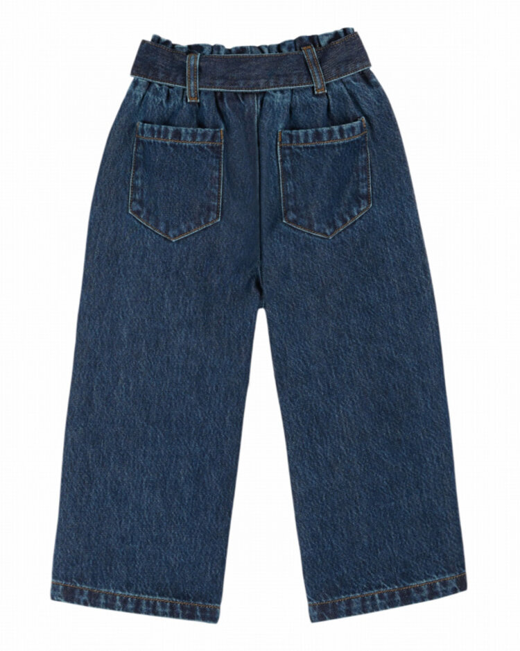 Emile et ida Pantalon Jean Large Ceinture - Denim